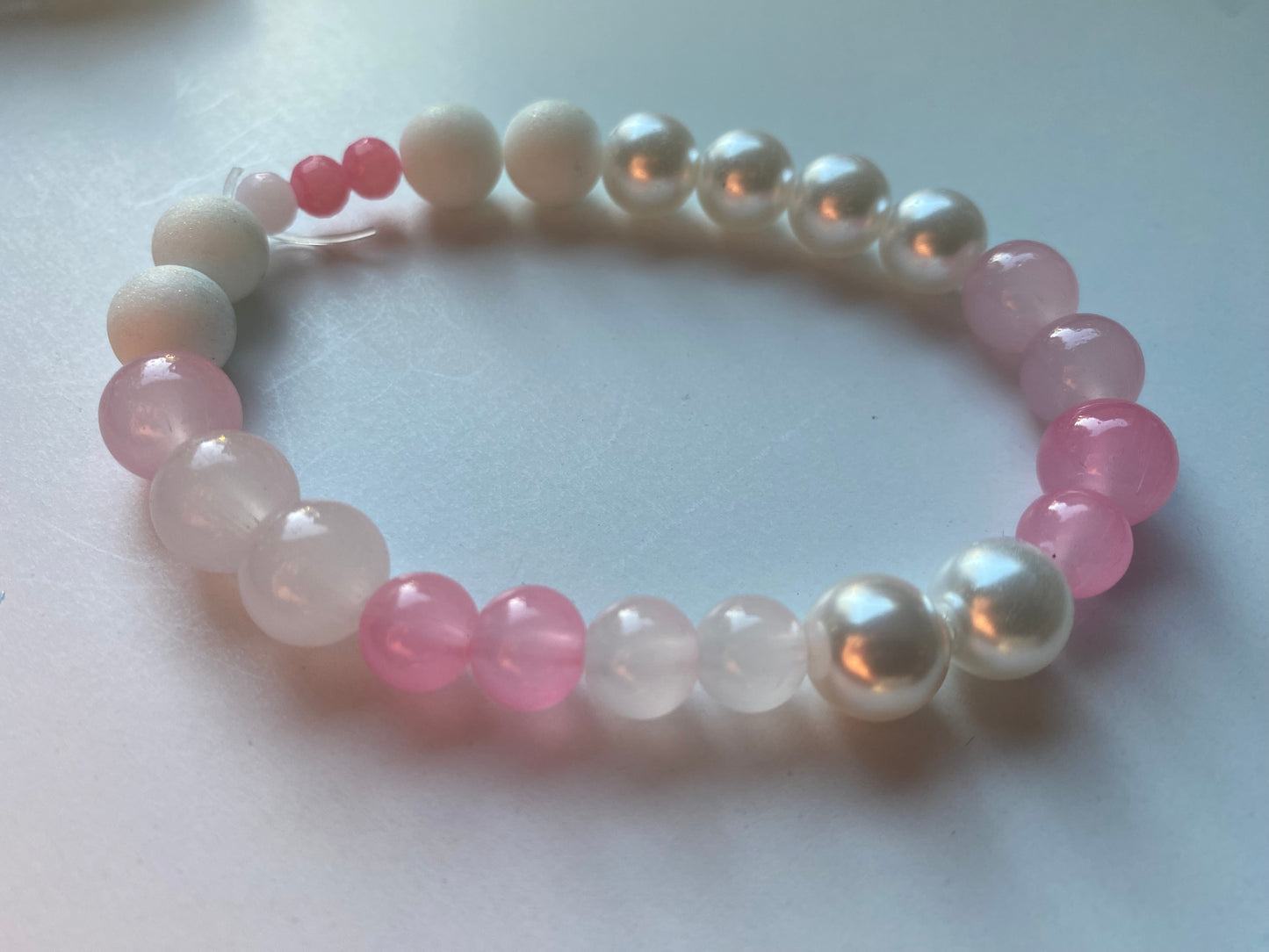 Pink and white bracelet #X010